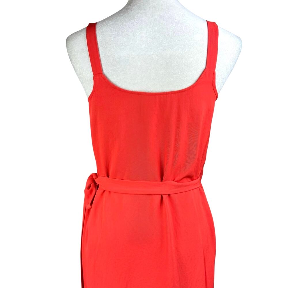 Everlane Tangerine Orange Japanese Go Weave Sleeveless Tank Midi Wrap Dress - Picture 9 of 14